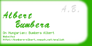 albert bumbera business card